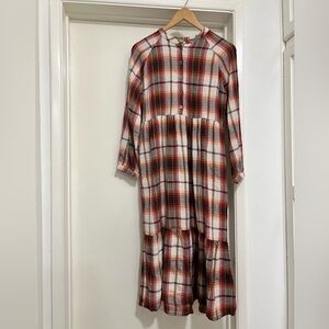 Bellerose Plaid Flannel Button-Down Dress XS